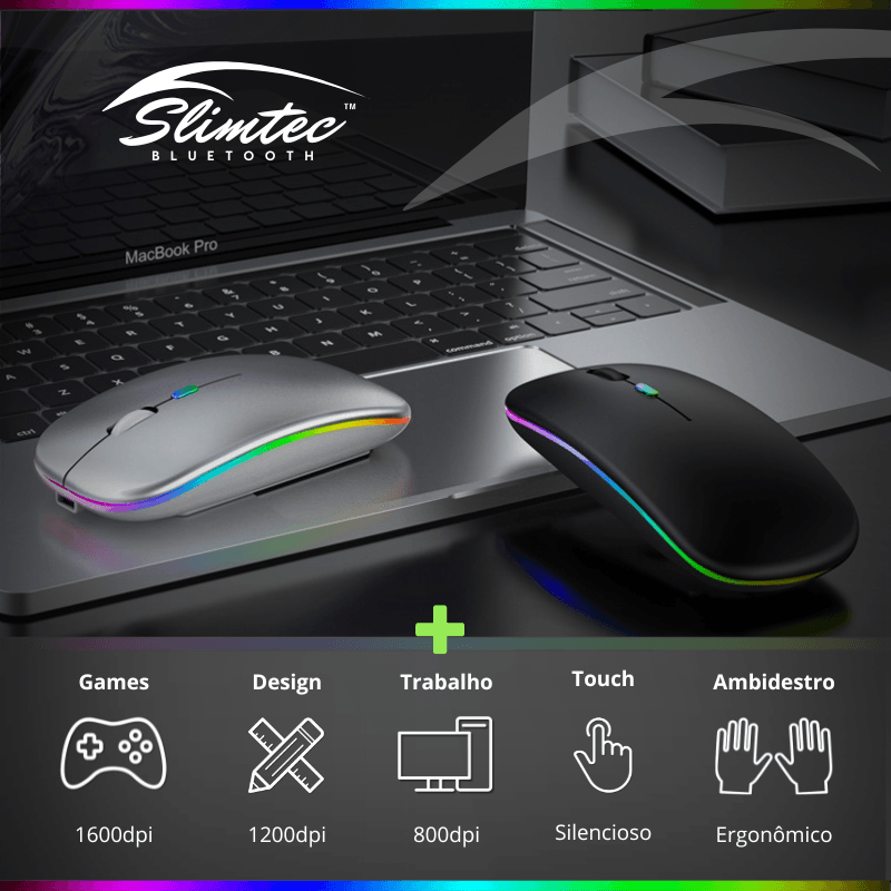 Slimtec™ - Mouse LED sem fio - ame&loja